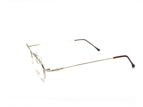 Caroline B.K. Silver Tone Eyeglasses Frame /Clear Lenses w/ Magnetic Gray Sunglasses Attachment