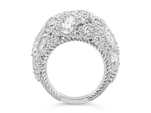 Judith Ripka 13.58ctw Bella Luce Diamond Simulant Rhodium Over Sterling Silver Dome Ring - Size 6
