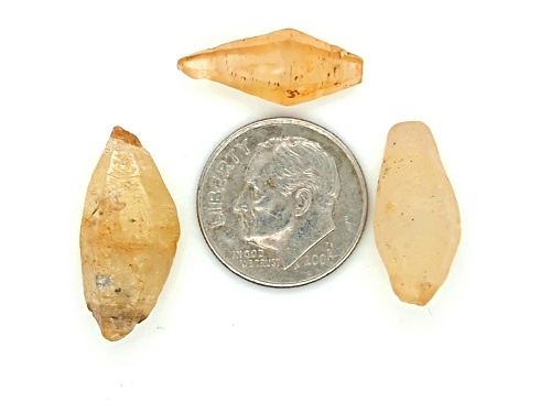 Sri Lankan Natural Yellow Sapphire Crystal Set of 3