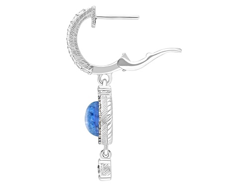 Judith Ripka Penelope Blue Dumortierite Doublet & Bella Luce® Rhodium Over Sterling Silver Earrings