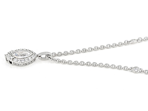 Judith Ripka 1.7ctw Bella Luce® Diamond Simulant Rhodium Over Sterling Silver Drop Necklace - Size 18
