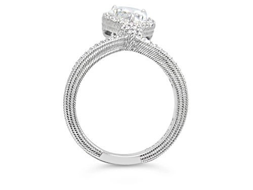 Judith Ripka 3.32ctw Pear Bella Luce Diamond Simulant Rhodium Over Sterling Silver Ring - Size 5