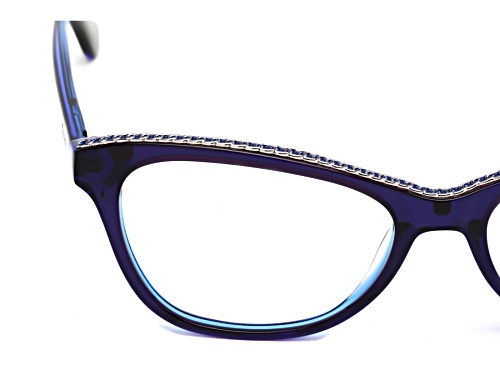 Guess Blue Silver Detail Clear Lens Demo Lens Eyeglasses Frames