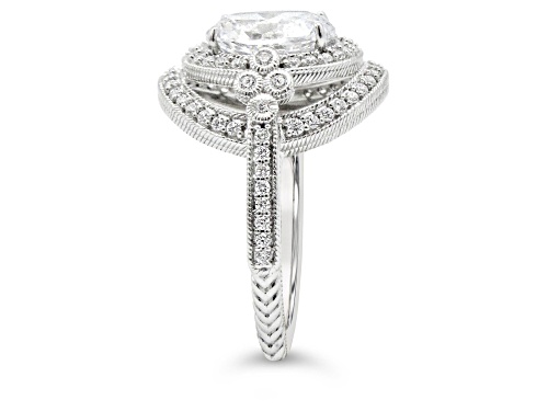 Judith Ripka 3.22ct Oval and 0.69ctw Round  Bella Luce Rhodium Over Sterling Silver Ring - Size 11