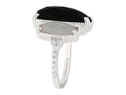 Judith Ripka 9.36ctw Multi-Gemstone Rhodium Over Sterling Silver Ring - Size 5