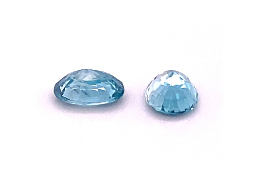 Blue Zircon 8.5x6.5mm Oval Matched Pair 4.00ctw
