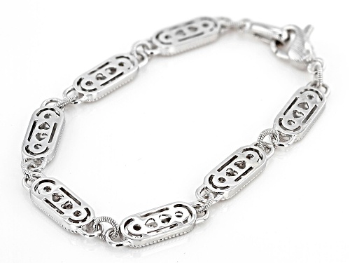 Judith Ripka 2.10ctw Bella Luce® and Purple Enamel Rhodium Over Sterling Silver Station Bracelet - Size 7