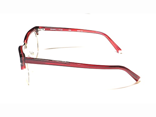 Kendall + Kylie Burgundy and Gold Tone Cat Eye Frame / Clear Demo Lenses Eyeglasses