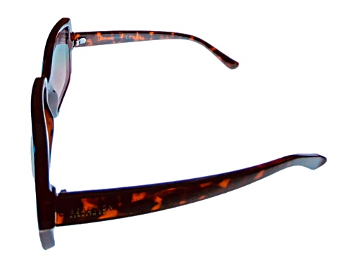 Kenneth Cole Reaction Women's Square Brown Tortoise Frame / Grey Gradient Lenses Sunglasses