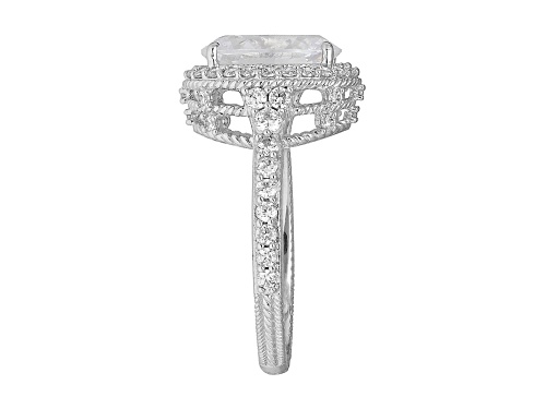 Judith Ripka 7.53ctw Oval and Round Bella Luce Diamond Simulant Rhodium Over Sterling Ring - Size 11