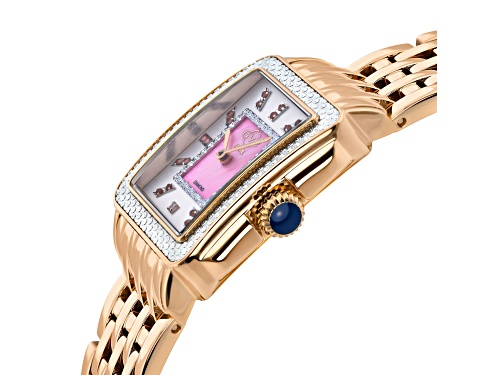 GV2 Padova White Dial with Pink Accent Rose Stainless Steel Bracelet Watch