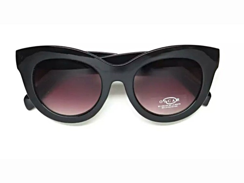 OSCAR by Oscar de la Renta OS1297-001 Black Cat Eye Frame / Smoke Gradient Lenses Sunglasses