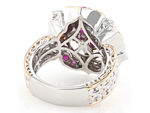 2.50ctw Ruby Rhodium & 18k Rose Gold Over Palladium Sterling Silver Ring - Size 7