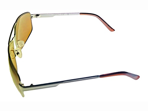 Kenneth Cole Reaction Men's Silver Rectangle Frame / Brown Lenses Sunglasses