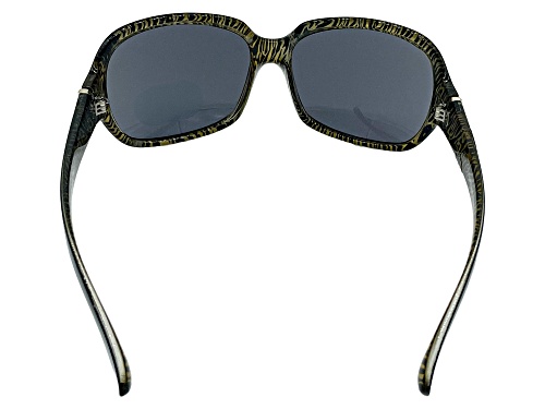 ELLE 18051 Black and Gold Square Frame / Gray Gradient Lenses Sunglasses