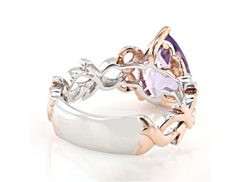 2.75ct Lavender Amethyst Rhodium & 18K Rose Gold Over Palladium Sterling Silver Ring - Size 10