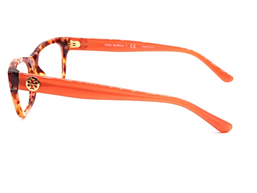 Tory Burch Orange Tortoise Cat Eye Frame / Clear Demo Lenses Sunglasses