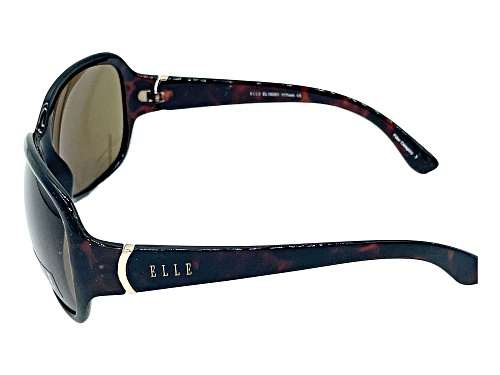 ELLE 18051 Tortoise Brown Rectangle Frame / Brown Lenses Sunglasses