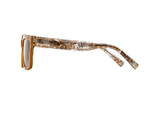 Elton John HONKY CAT Square Tobacco Feather Frame / Brown Gradient Lenses Sunglasses