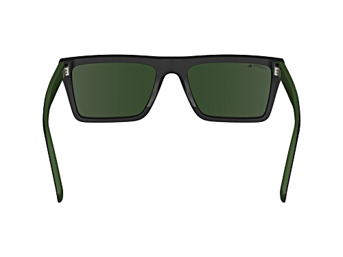 Lascoste Men's Matte Black Rectangular Frame / Green Lenses Sunglasses