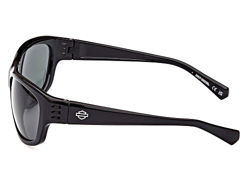 Harley Davidson Shiny Black/ Green Polarized Lens Sunglasses