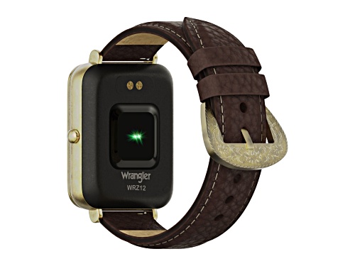 Wrangler Smart Watch WRZ12L-245PB Square Antique Gold Tone with Brown Pebble Grain Strap