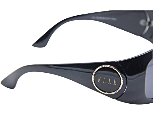 ELLE 18065 Black with Gold Circle Accent Frame / Gray Gradient Lenses Sunglasses