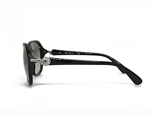 Vogue Black with Crystal Accent Round Frame / Gray Gradient Sunglasses