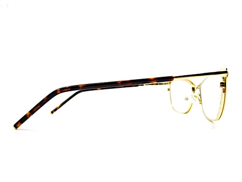 Chelsea Morgan 8000 Black and Gold Cat Eye Frame / Clear Demo Lenses Eyeglasses