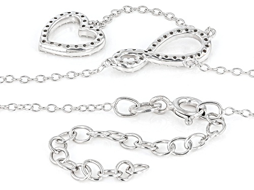 0.25ctw White Diamond Sterling Silver Heart Necklace