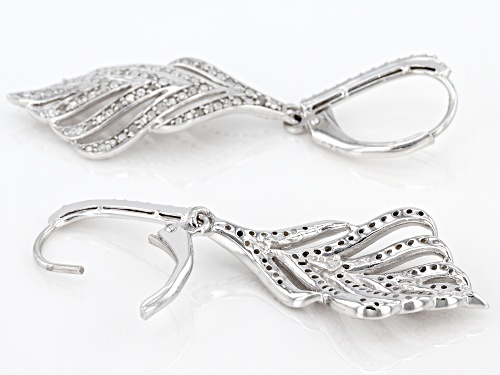 .25ctw White Diamond Rhodium Over Sterling Silver Dangle Earrings