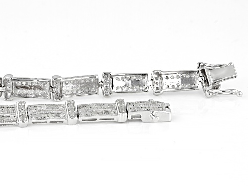 2.00ctw White Diamond Rhodium Over Sterling Silver Bracelet - Size 7.25