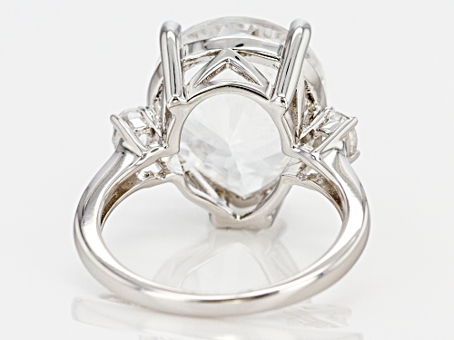 7.67ctw Fancy & Oval Crystal Quartz Rhodium Over Sterling Silver 3-Stone Ring - Size 7