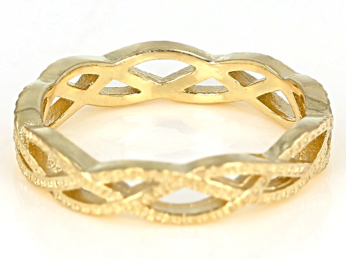 18K Yellow Gold Over Sterling Silver Braided Band Ring - Size 7