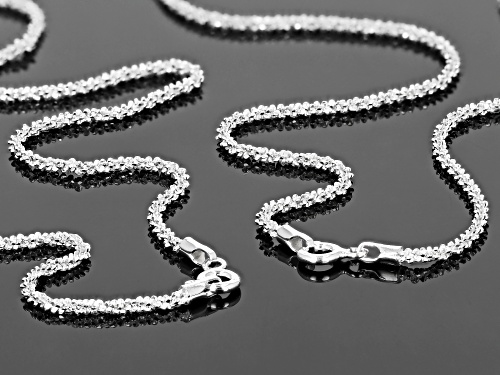 Sterling Silver Marguerita Chain Necklace Set of Two 18
