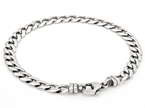 Sterling Silver Oxidized 6.2mm Curb Link Bracelet - Size 8