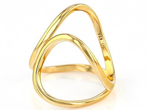18k Yellow Gold Over Sterling Silver Open Design Ring - Size 7