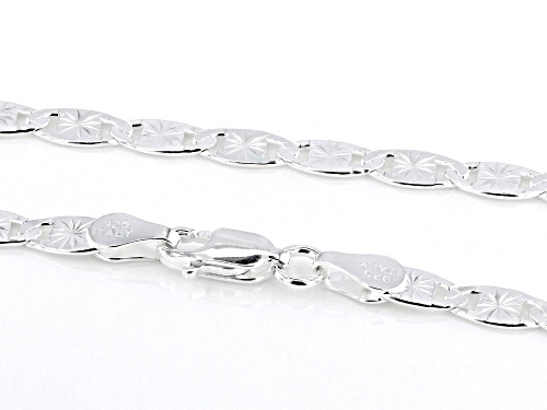 Sterling Silver 4.1mm Sunburst Valentino 20 Inch Chain - Size 20