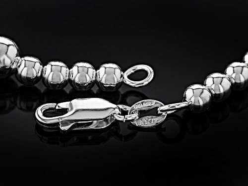 Sterling Silver Bead Station Bracelet - Size 7.5