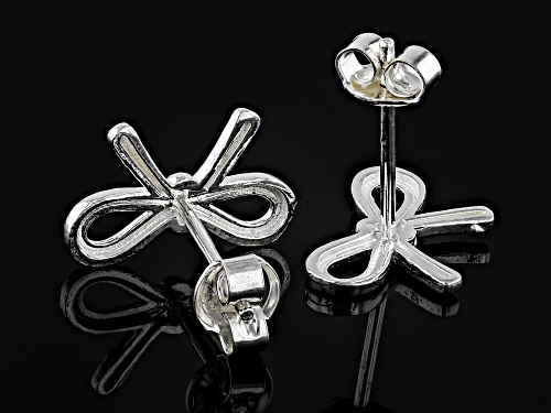 Sterling Silver Bow Stud Earrings