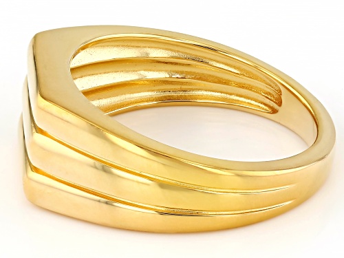 18k Yellow Gold Over Sterling Silver Square Design Ring - Size 6