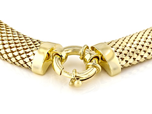 Argento Oro™ 18k Yellow Gold Over Sterling Silver 12mm Domed Woven Link 20 Inch Chain - Size 20