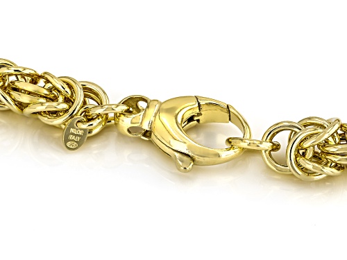 Argento Oro™ 18k Yellow Gold Over Sterling Silver 13mm Graduated Byzantine 20 Inch Chain - Size 20