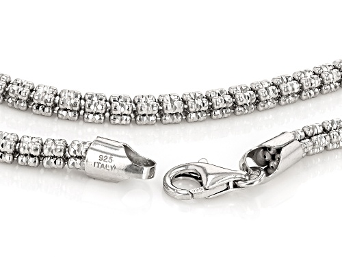 Rhodium Over Sterling Silver 4mm 