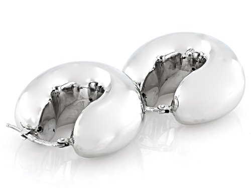 Rhodium Over Sterling Silver 1 1/8