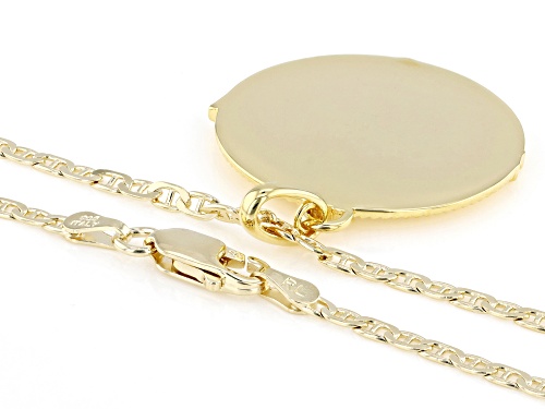 14k Yellow Gold Over Sterling Silver Pendant with 22