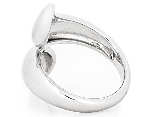 Rhodium Over Sterling Silver Bypass Ring - Size 5