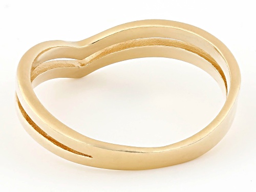 18k Yellow Gold Over Sterling Silver Open Design Chevron Band Ring - Size 8