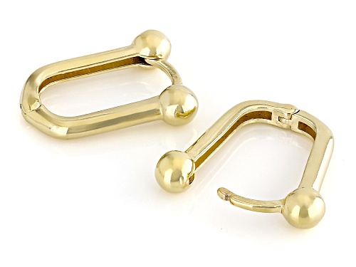 18k Yellow Gold Over Sterling Silver Stirrup Link Earrings