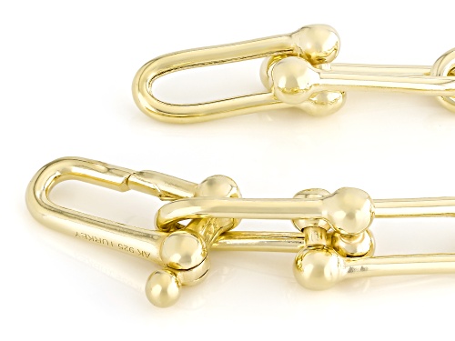 18k Yellow Gold Over Sterling Silver 8.9mm Stirrup Link Necklace - Size 18